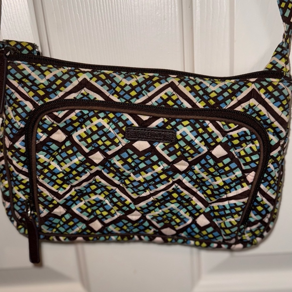 Vera Bradley Blue and Green Geometric Crossbody